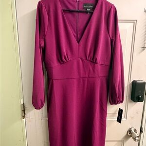 Donna Morgan Magenta Long Sleeve Dress